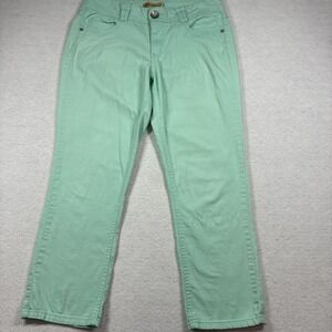 Women's Democracy Mint Green Jeans Embroidered Pockets Size 10 Cottagecore‎ Boho